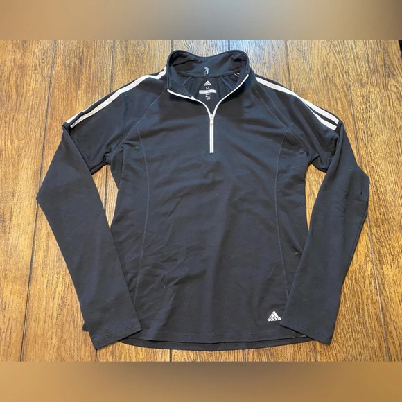 Adidas Half Zip Pull Over Sweater Black and White Size M D - Picture 1 of 4